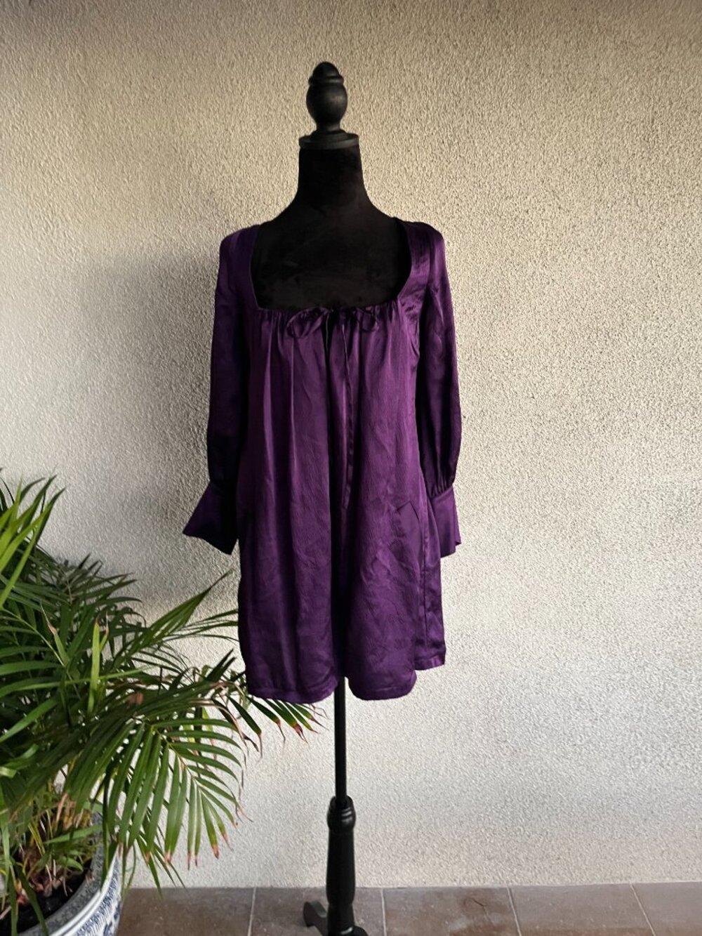Purple silk dress